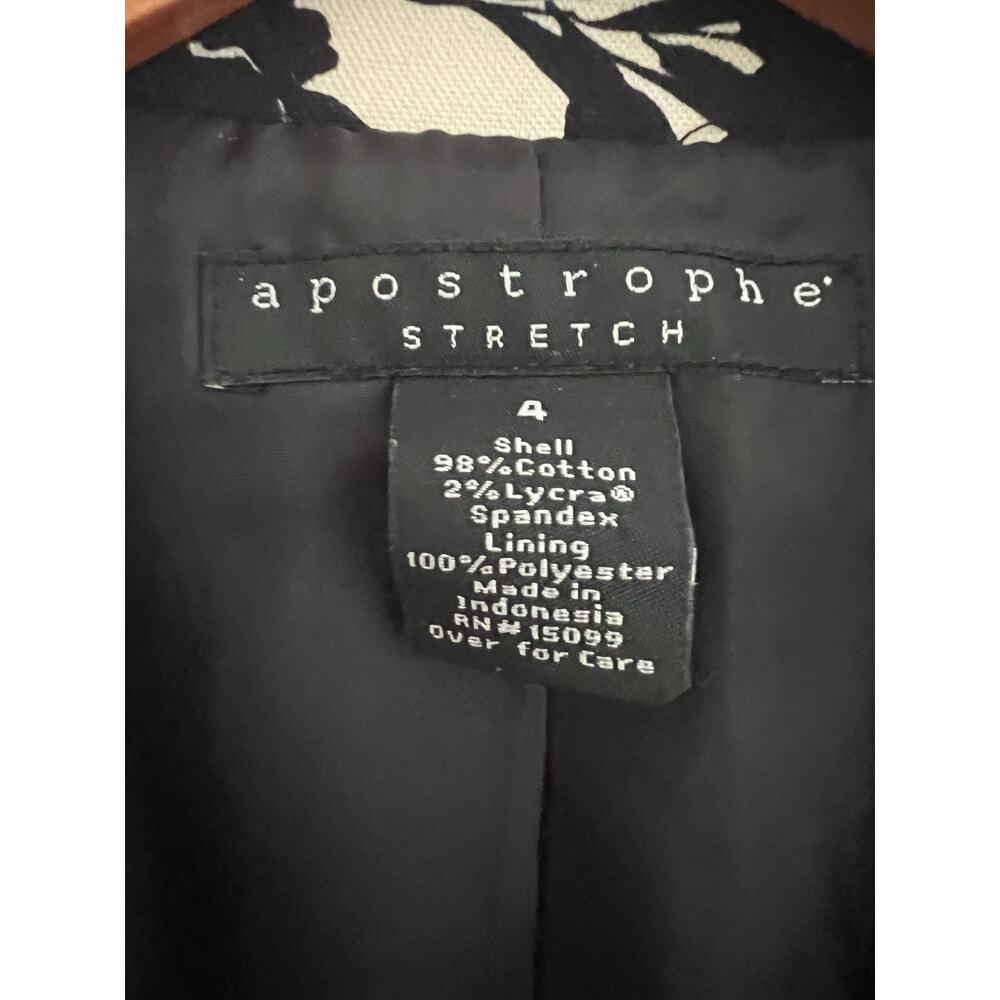 Apostrophe Blazer Jacket One Button Stretch Black… - image 6